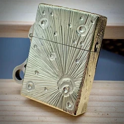 EDC Brass Square Box Large Hinge Thick Shell Windproof Gift Hiking Handle Outdoor Camping Portable Tools