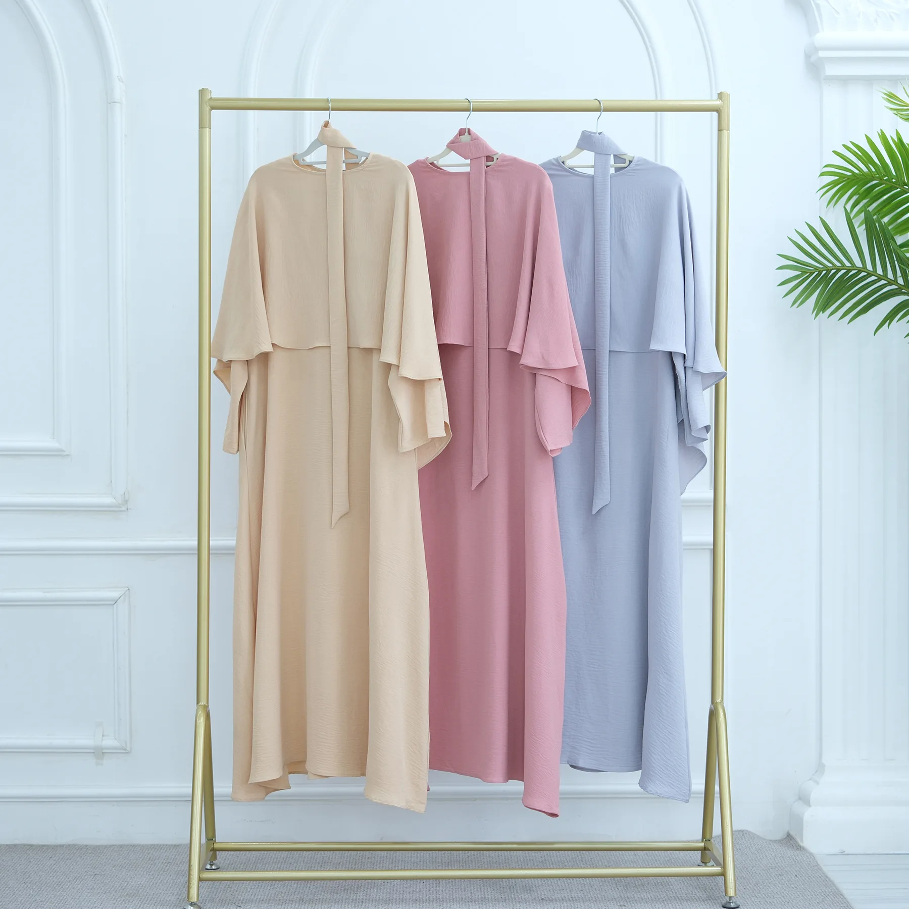 

Ramadan Cloak Abaya Set Muslim Women Dress Kaftan Eid Islam Clothing Dubai Robe Caftan Djellaba Gown Femme Musulmane Ensembles