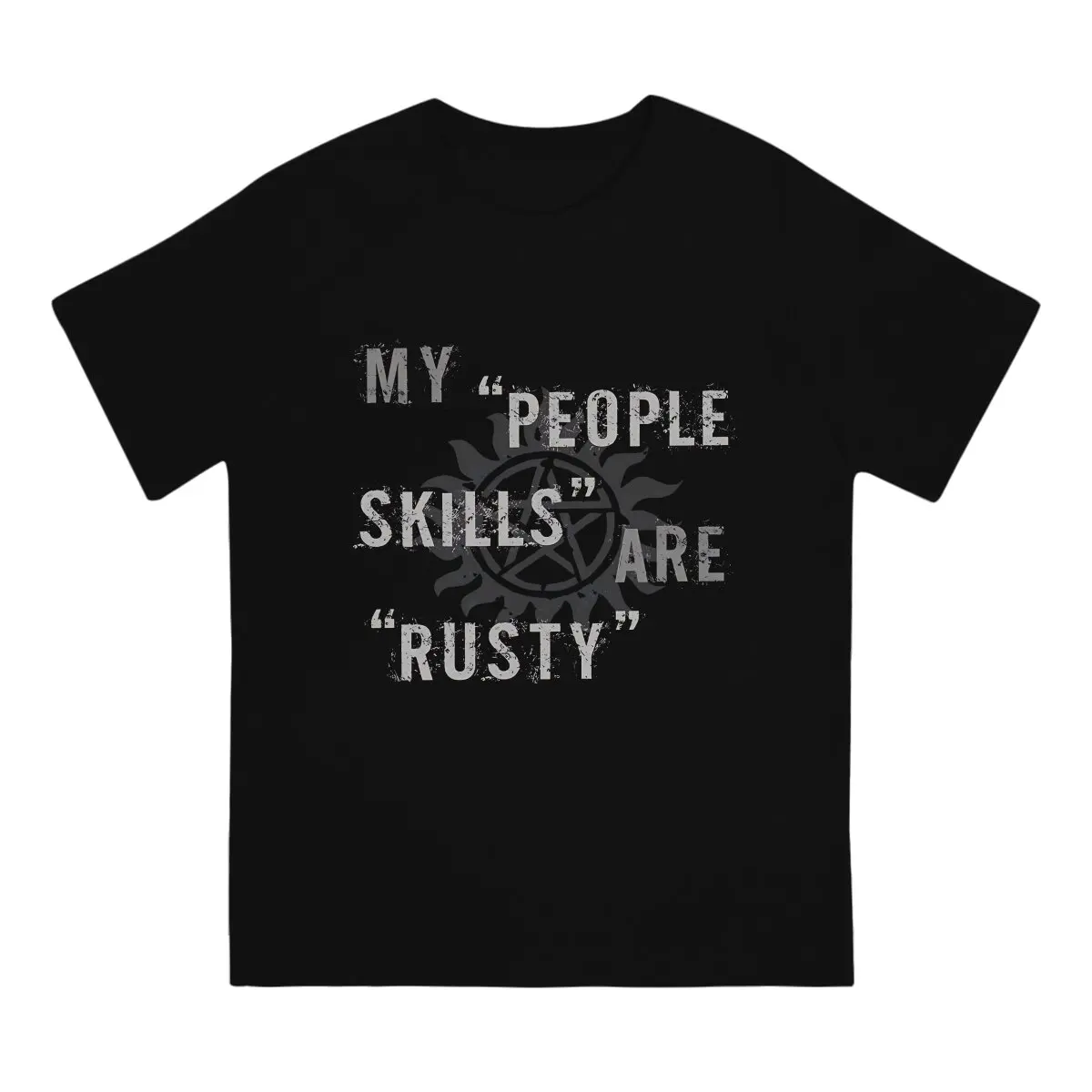 Castiel People Skills TShirt For Men Supernatural TV Clothing Novelty Polyester T Shirt Homme