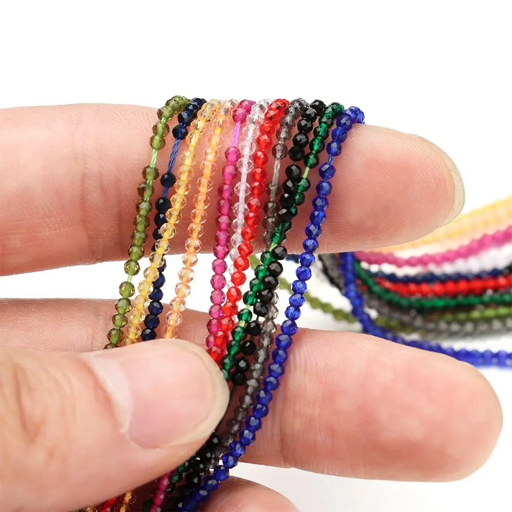 

2mm Multicolor Gemstones Loose Bead DIY Jewelry Making Necklace Bracelet Accessories Natural Faceted Red Garnet Stone Length38cm