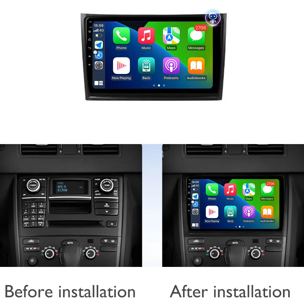 قيعان لفولفو XC90 C 2002-2014 راديو السيارة الوسائط المتعددة مشغل فيديو الملاحة لتحديد المواقع أندرويد 15 2din 4G شبكة carpaly اللاسلكية #2