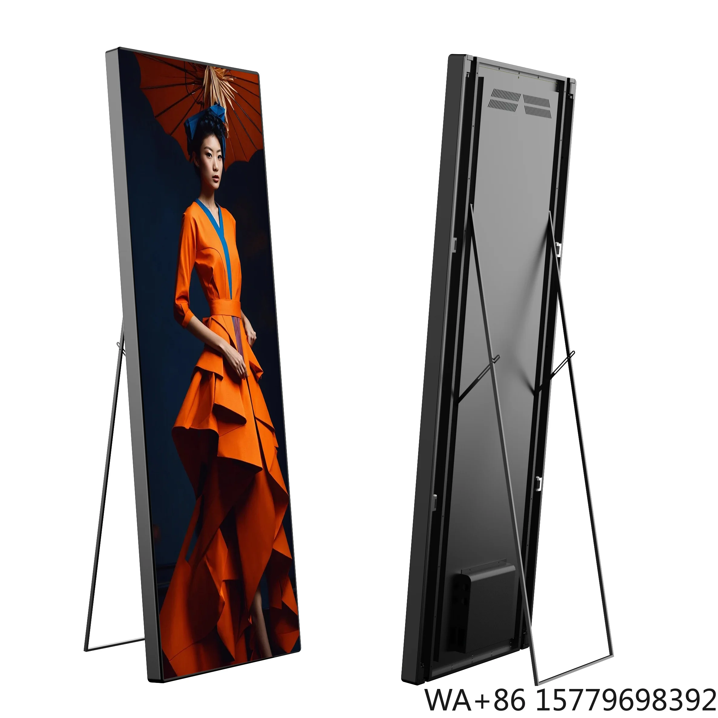GOB P1.86 Digital Foldable Portable Indoor 4K LED Poster Display Banner Totem Stand Screen for Shop Store