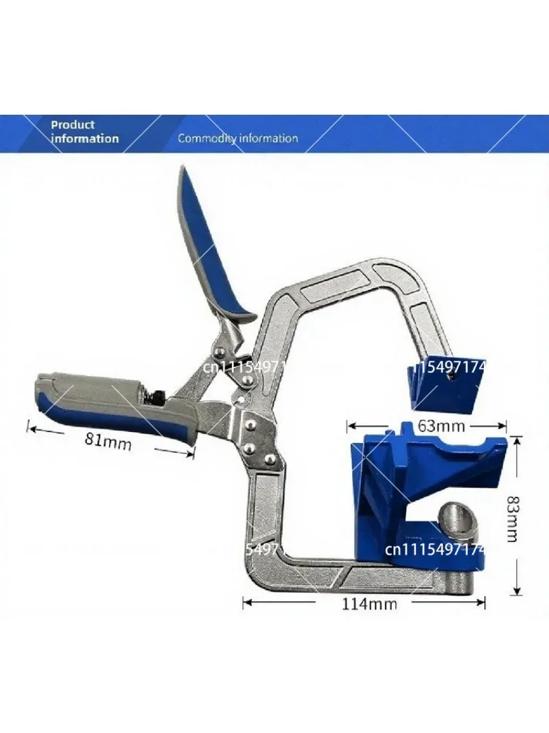 90 Degree Corner Clamp Woodworking Right Angle Fixing Clip for Pocket Hole Joinery Cabinet Photo Framing