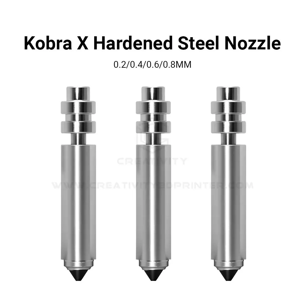 

Anycubic Kobra X Bimetallic Hotend Nozzles Quick Swap Design Hardened Steel 0.2/0.4/0.6/0.8mm Nozzle Kit 3D Printer Accessories