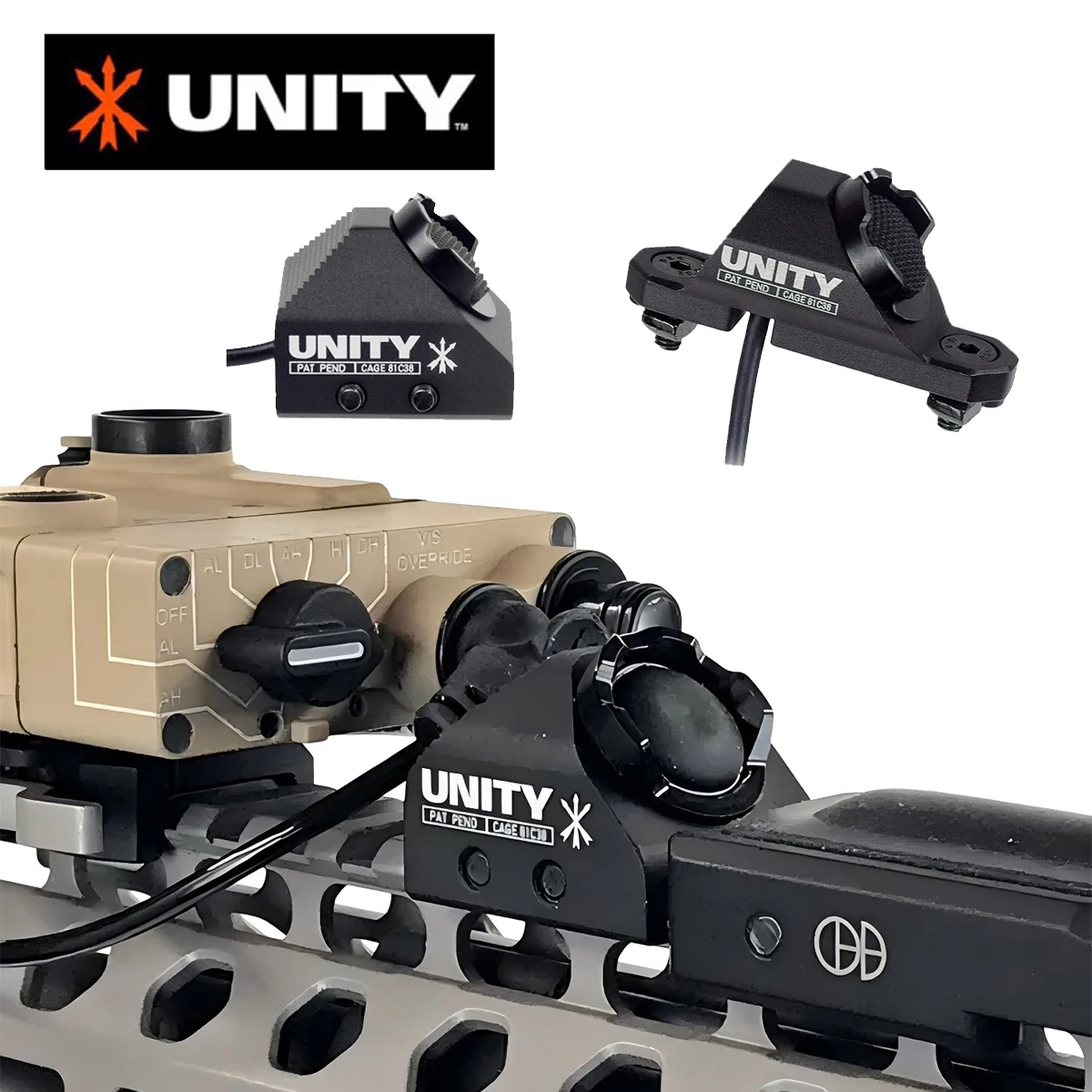 

Тактические лазерные выключатели с горячей кнопкой Unity для Surefire M300 M600 2,5/3,5 мм/SF, подходят для рельса Mlok Keymod 20 мм PEQ15 DBAL-A2