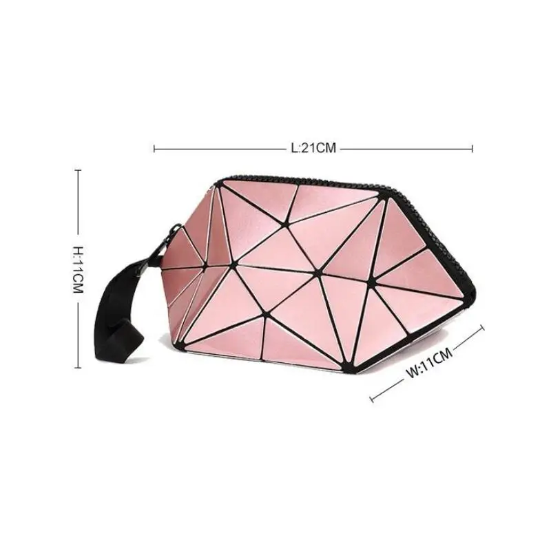 Pochette da donna nuovi portafogli luminosi pochette moda femminile borse geometriche Casual modello rombico Shell borse per il trucco