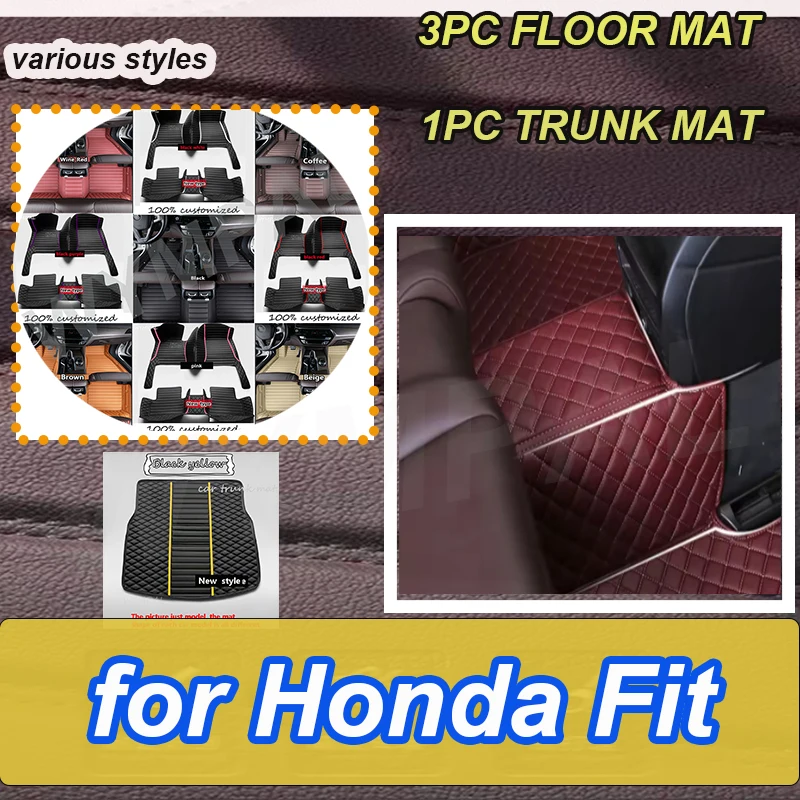 

Роскошные автомобильные коврики для Honda Fit Jazz GK3 4 5 6 7 2014 ~ 2020 коврик из роскошной кожи