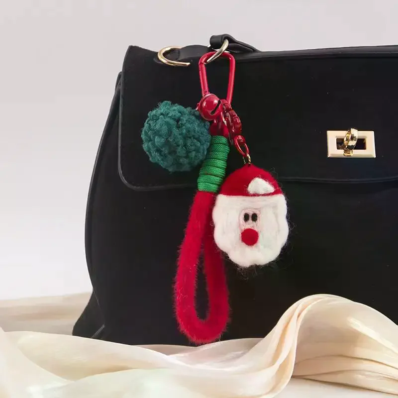 

Funny Christmas Felt Santa Claus Elk Keychain Cute Bag Pendant Backpack Hanging Decoration Ornament New Year Gift