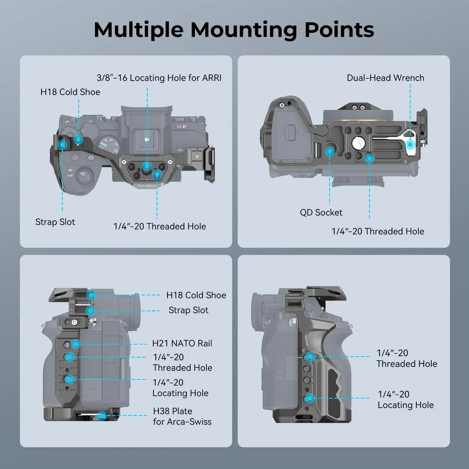 SmallRig Cage Kit for Sony Alpha 7R V/Alpha 7 IV/ Alpha 7S III , Quick Release with HDMI Clamp for Sony A7R V / A7 IV / A7S III