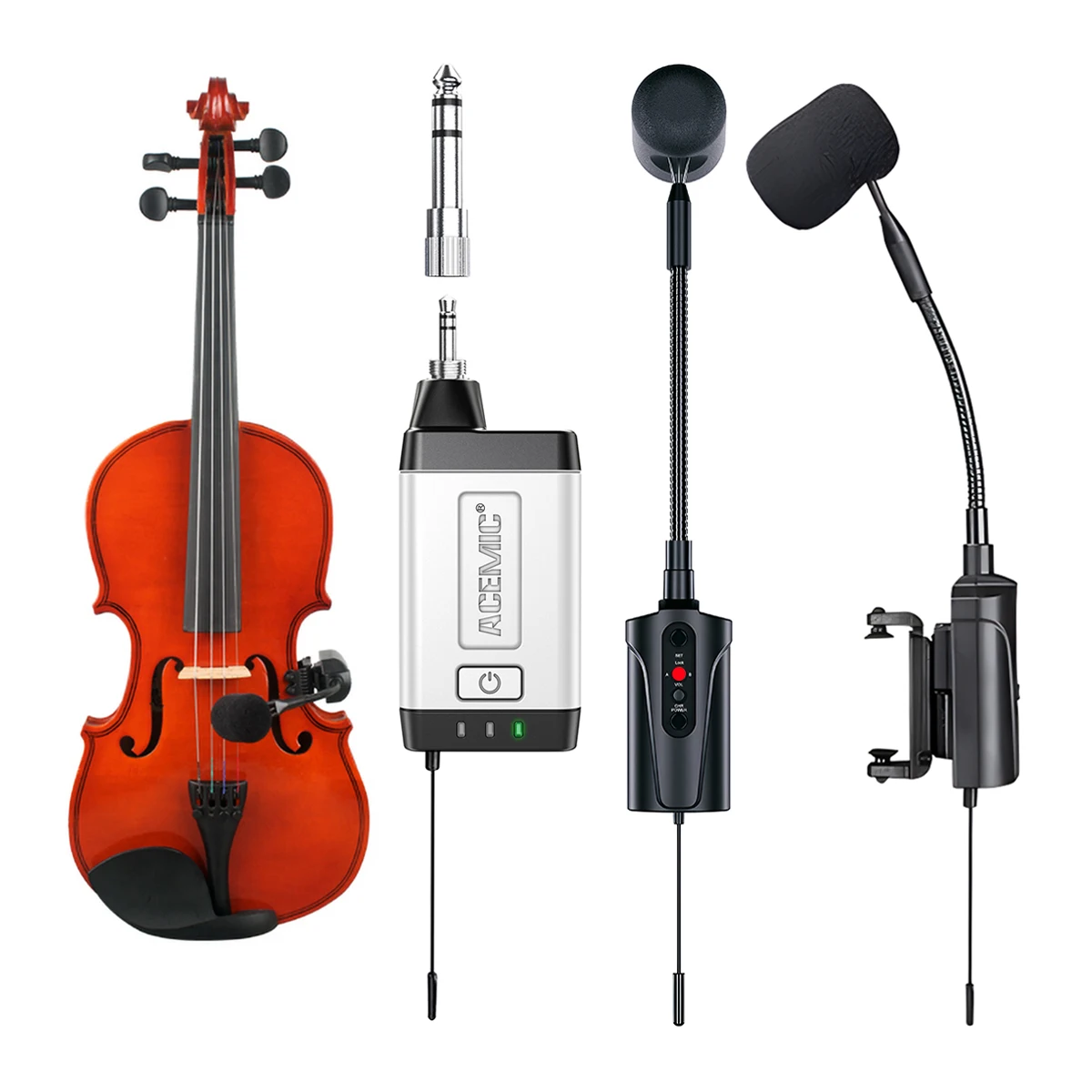 Violin Wireless Microphone System Acemic Q2/VT-5