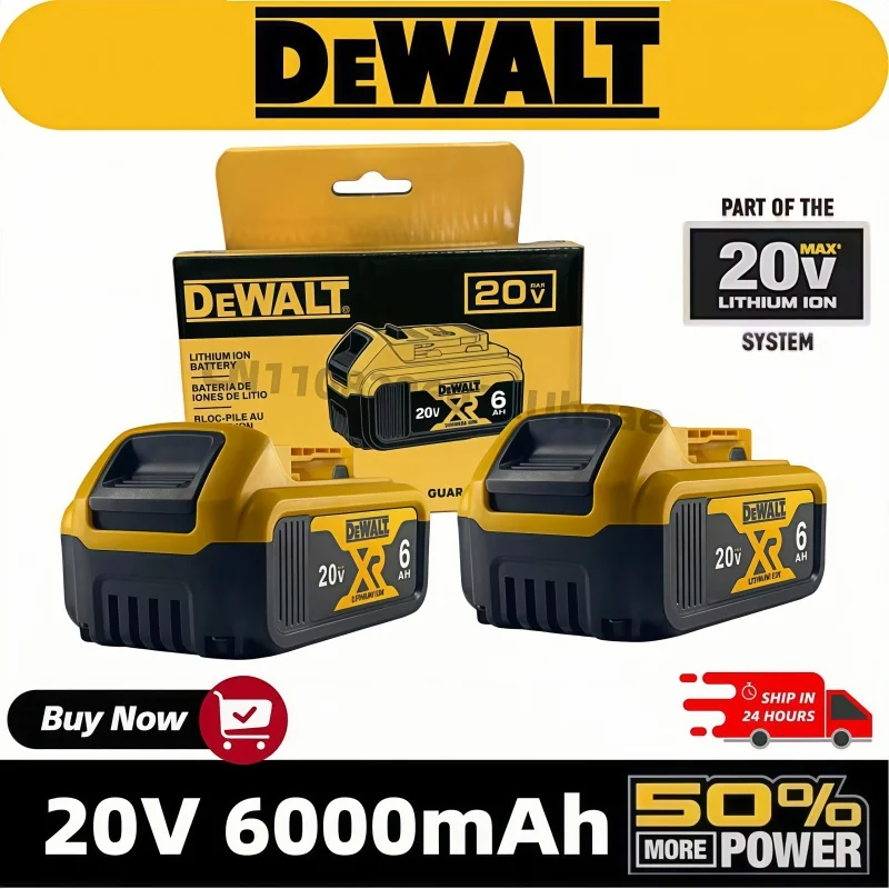 Batterie DEWALT d'origine, 20V, 6AH, batterie lithium-ion rechargeable, DEWALT, DCB115, DCB118, charge rapide, batterie d'outil DEWALT