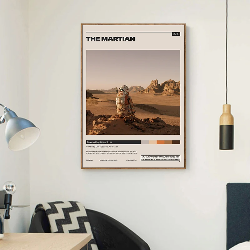 The Martian Poster Ridley Scott Vintgae Art Print Minimalist Movie Canvas Painting Fans Gift Wall Pictures For Living Room Decor