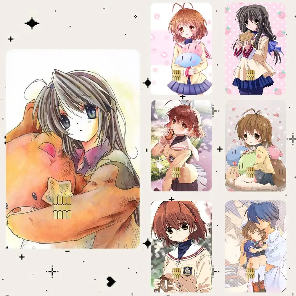 Anime C-Clannad  HD Waterproof Card Skins Protective Stickers for Credit Bank Game Cards