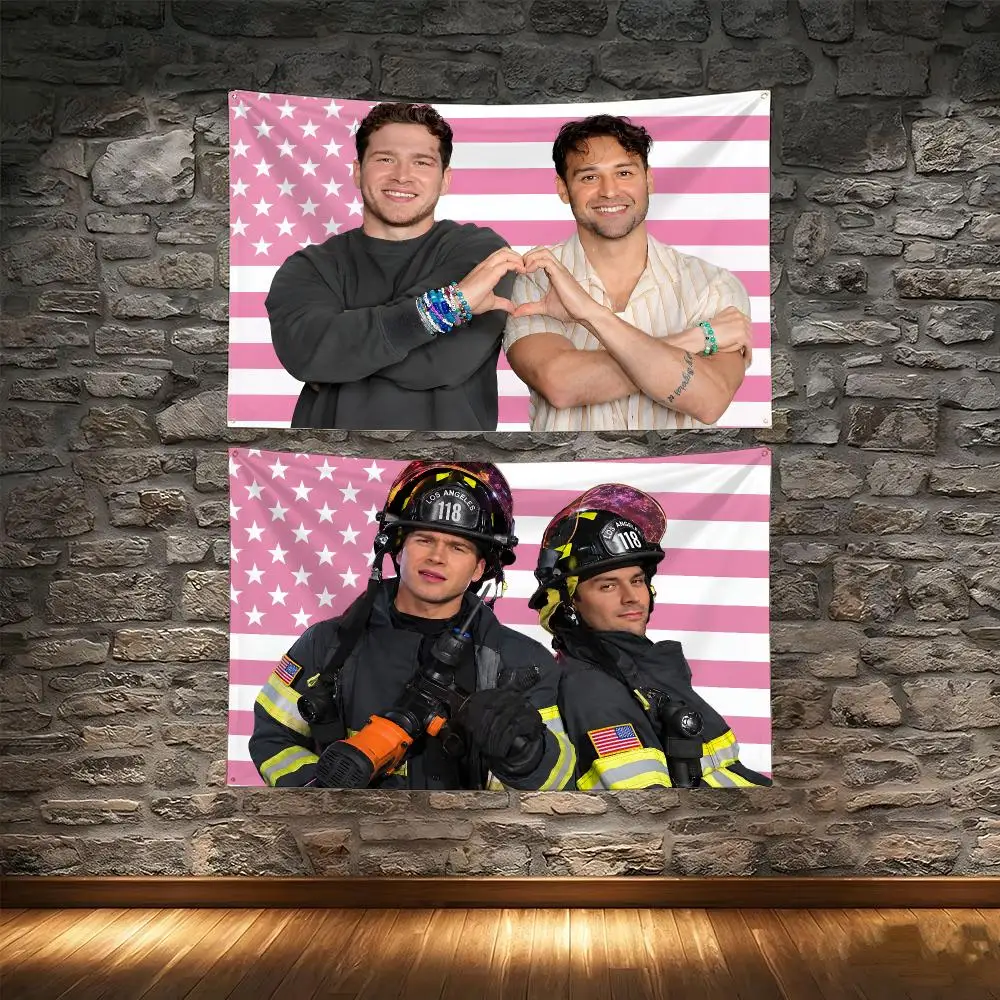 Buddie Evan Buckley Eddie Diaz 9-1-1 Flags Tapestry Creative Pattern Photo Living Room Wall Art Party Outdoor Decor