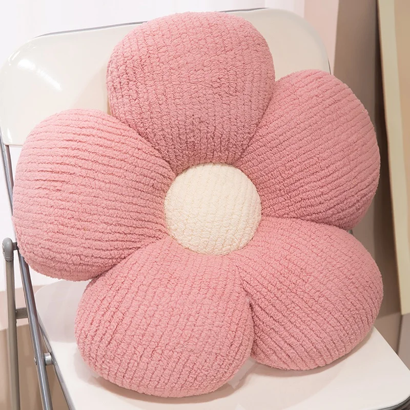 Almofada de Pelúcia Floral Fofa de 40cm-65cm, Almofada de Assento Macia em Formato de Planta Margarida, Pelúcia Floral Bonita para Sofá, Cadeira e Soneca