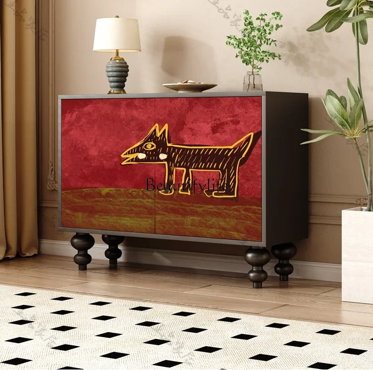 

LD33American Retro Sideboard Cabinet Solid Wood Decoration Storage Cabinet