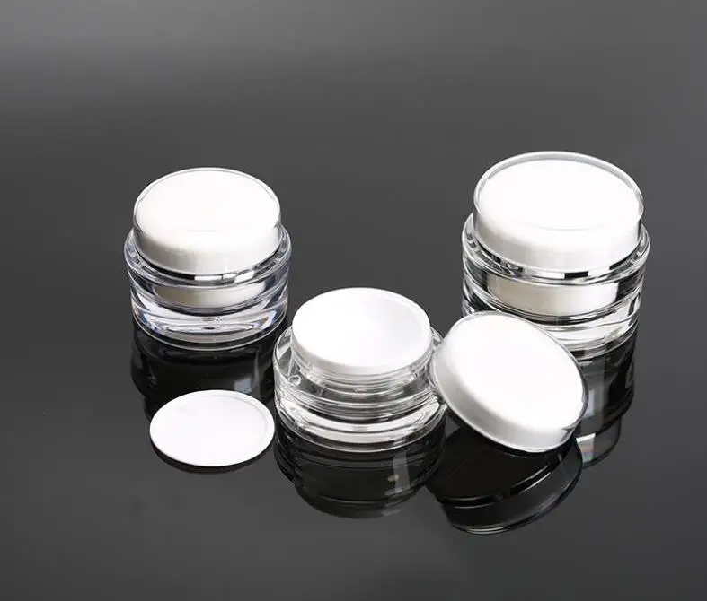 

15g 30g 50g Acrylic Cream Container White Eye Cream Sample Cosmetic Jar Bottle ,Cosmetics Packaging Pot Tin SN1203