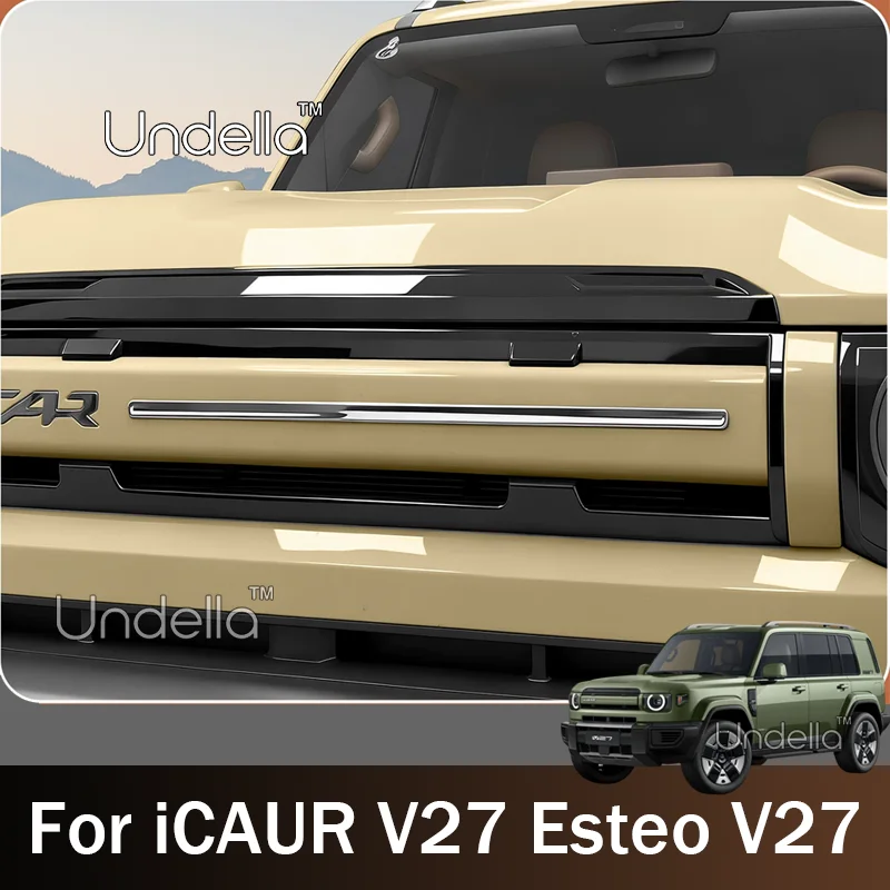 Stainless Steel Front Grille Trim For ICAUR V27 Esteo V27 2026 2027  Door Anti‑Collision Body Kits Protector Strip Accessories
