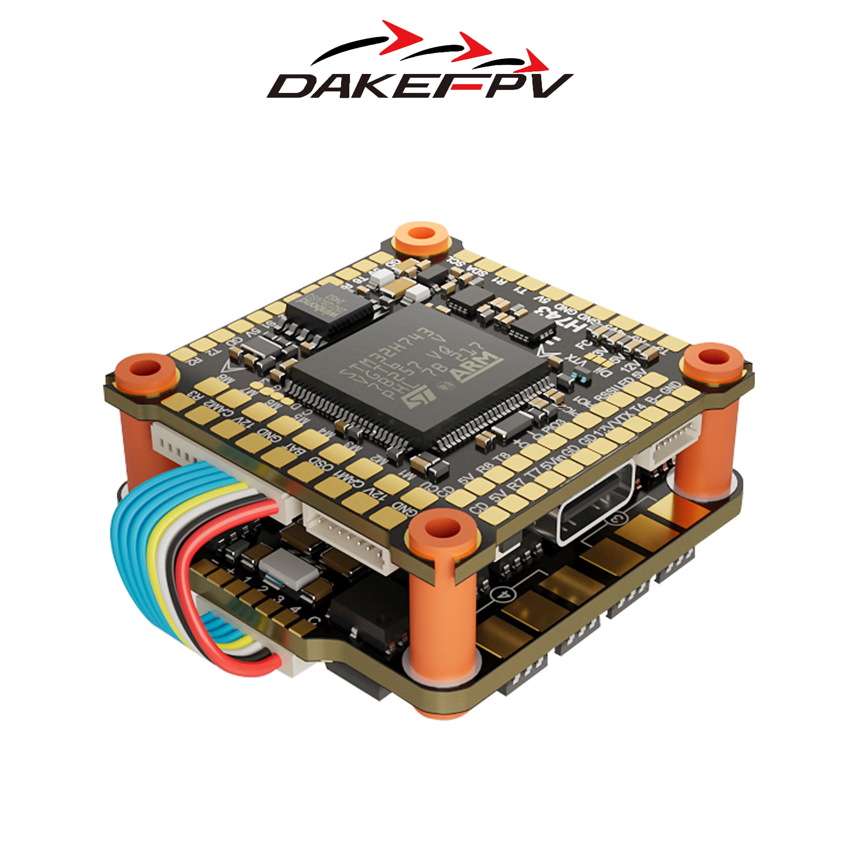 DAKEFPV H743 FC Stack/Flytower do zdalnego sterowania, BLHeli Betaflight, żyroskop, regulacja parametrów PID 42688P — 2