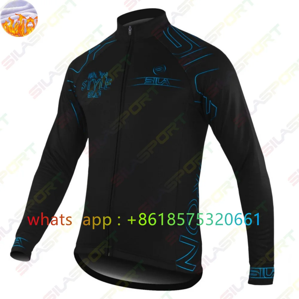 SILASPORT Cycling Jersey Long Sleeve Outdoor Man Winter Bicycles Enduro Quick Dry Jacket Bike Downhill Mtb Warm Fleece Clothing