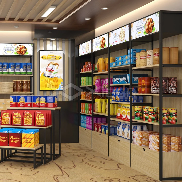 Rak Supermarket Kayu Custom, Rak Display Retail, Stand Display Laris untuk Rak Toko Kelontong