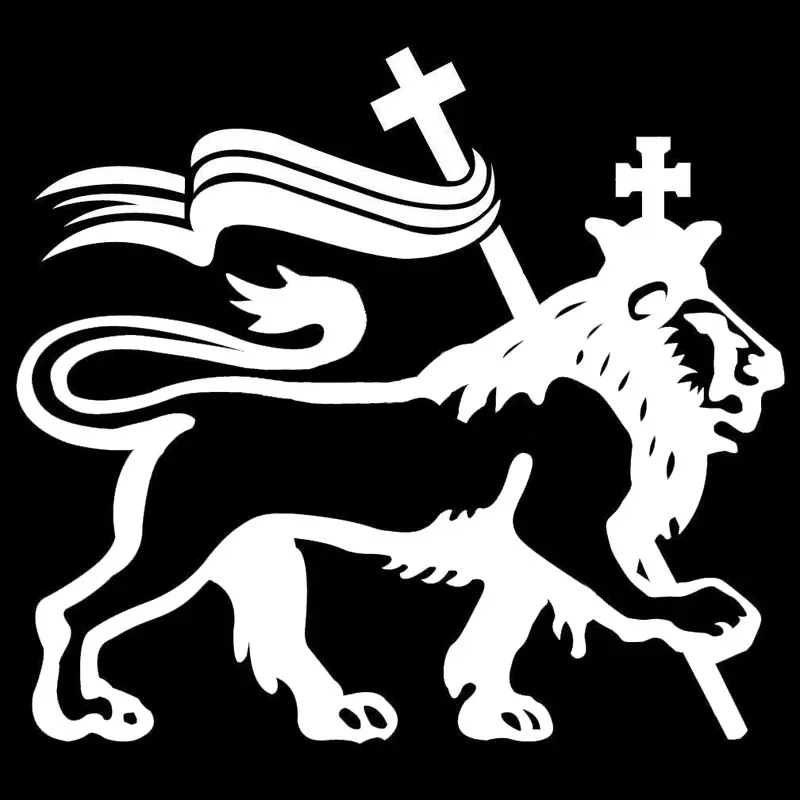 18.5*16.8CM Rasta Lion Of Judah Classic Car Styling Decals Vinyl Car Body Decal Accessories Black/Silver