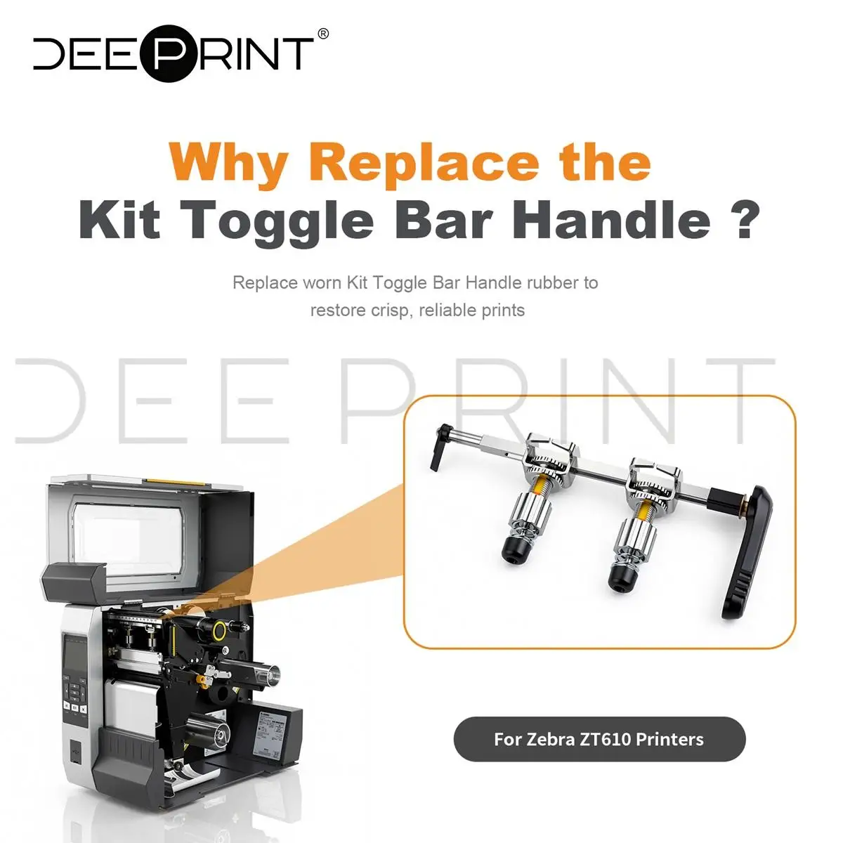 P1083320-027 Kit Toggle Bar Handle for Zebra ZT610 Thermal Label Printer 203dpi 300dpi | 180-days Warranty