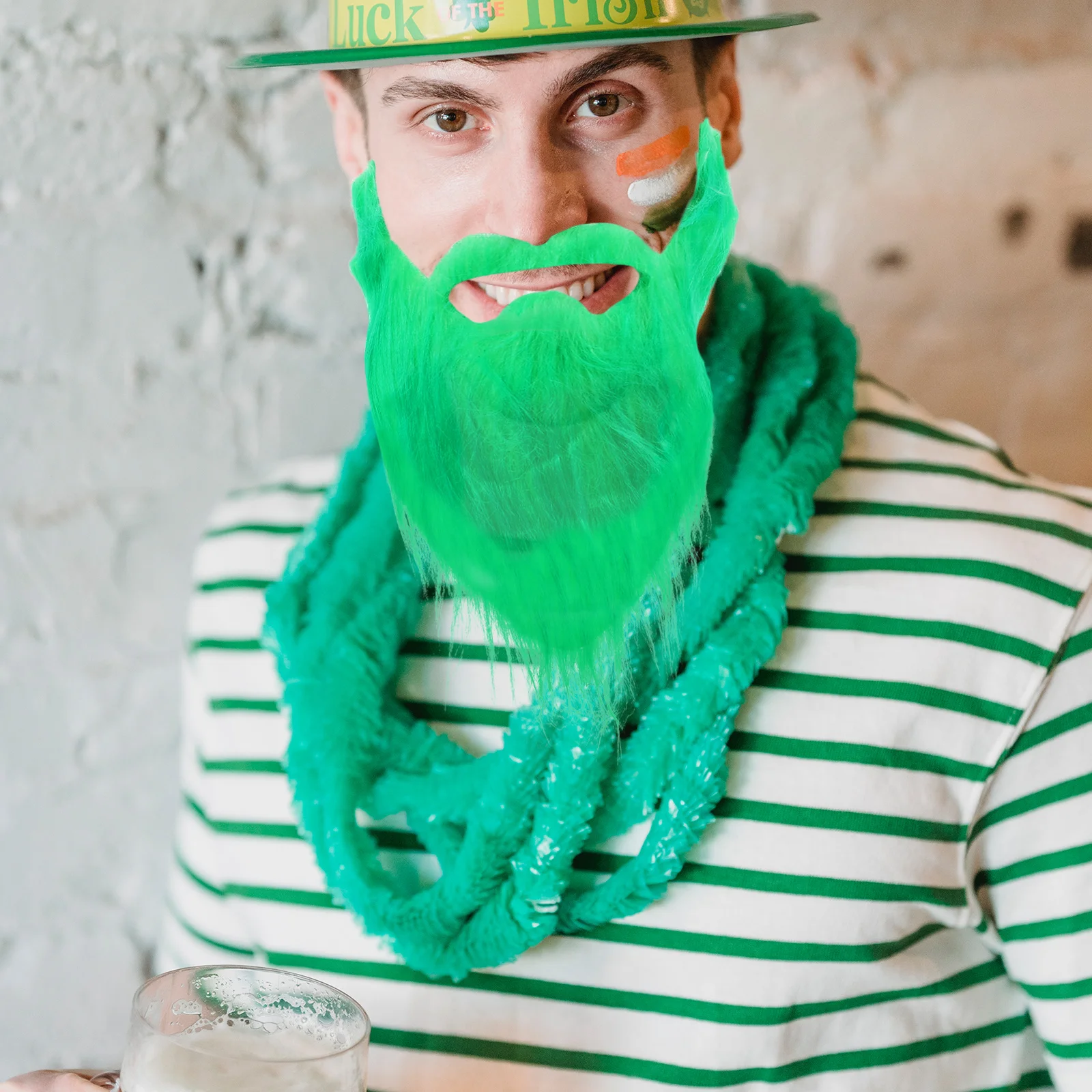 2 pçs fiapos barba falsa unisex masquerade festa cosplay acessório ajuste ajustável dia de são patrício falso bigode cosplay barba