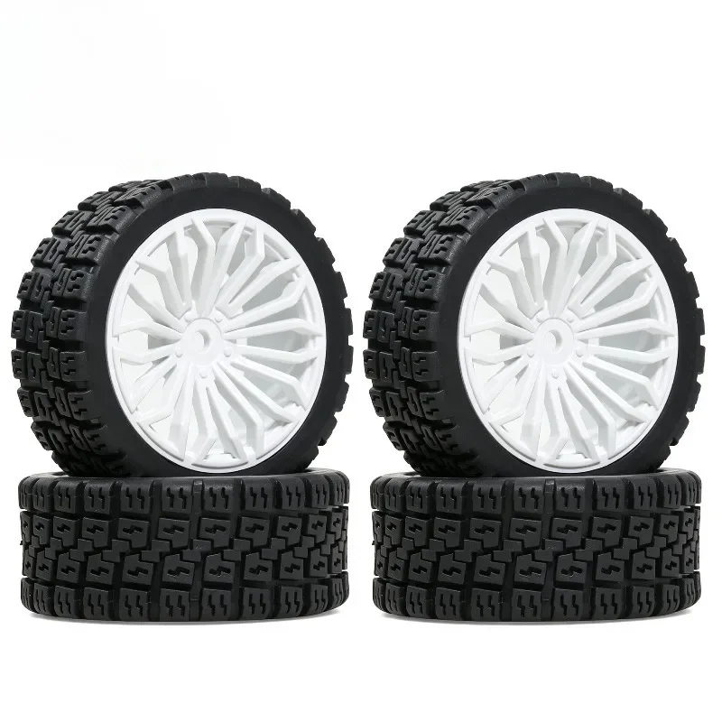 4PCS 68mm Rubber Tire Wheel Tyre 12mm Hex for MJX 10303 10304 S10 94123 TT01 Scale RC On-Road Car