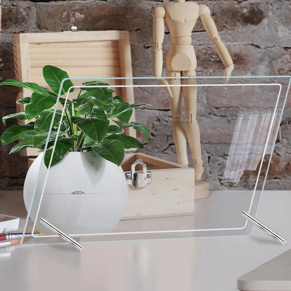 

1Set Desktop Memo Board Acrylic Dry Erase Whiteboard for Office Home School Writing Note Planner Task List Organizer