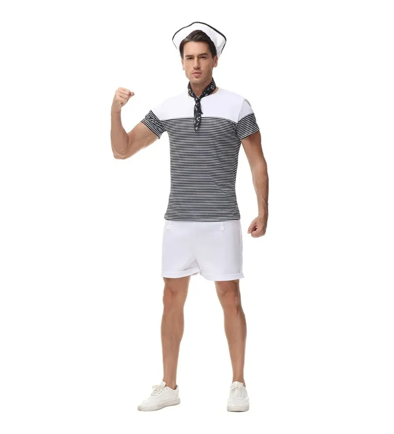 Couple Nautical Navy Sailor Costume Sailor Costume for Men Womao Halloween Cosplay Clothes view 3