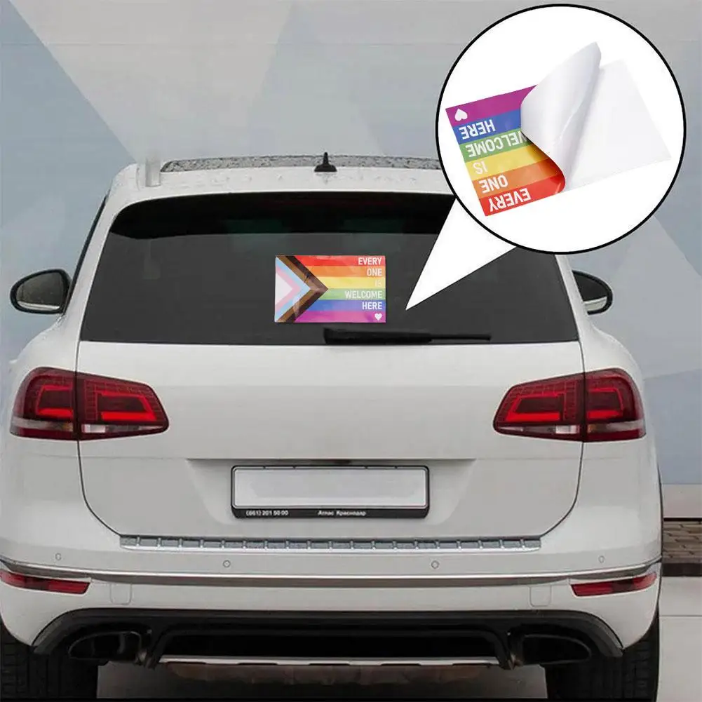 New Pride Rflective Rainbow Car Sticker Gay Decals Bodywork Sunscreen Interior Suv High-quality KK15*11cm Decoration Windsh F3R7