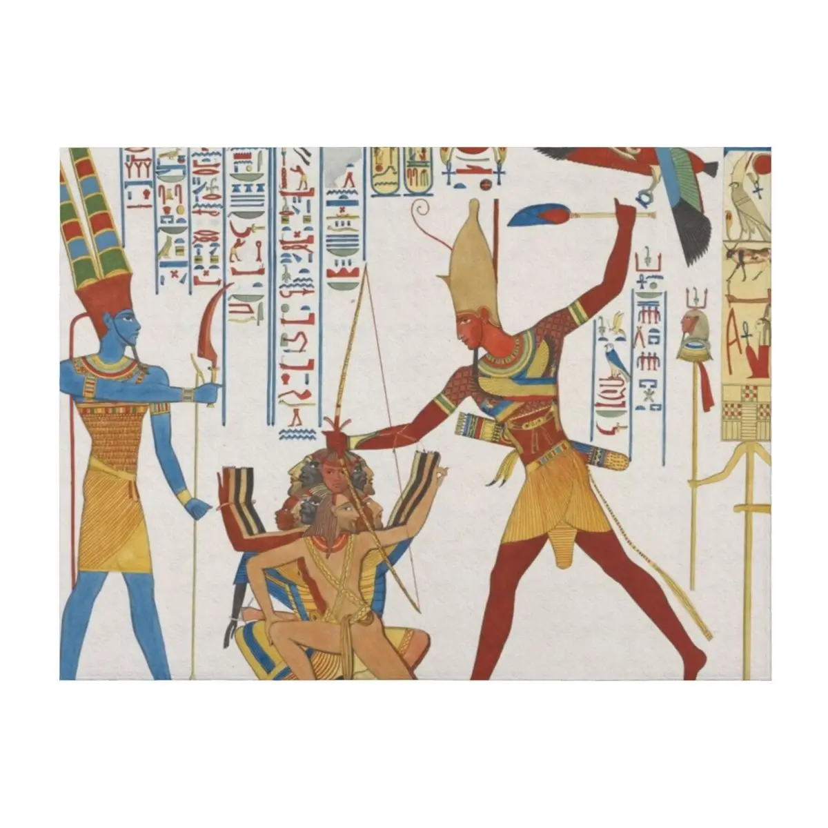 

Egyptian Pharaoh with bow and arrow artwork Throw Blanket Designers Winter beds Blankets Sofas Of Decoration wednesday Blankets