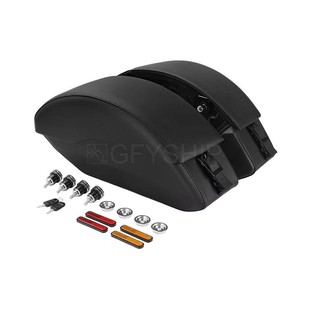 

For Indian Scout ABS 2019 2020 Scout Sixty ABS Motorcycle PU Leather Semi-Rigid Saddlebags With Quick Release Mounting Spools