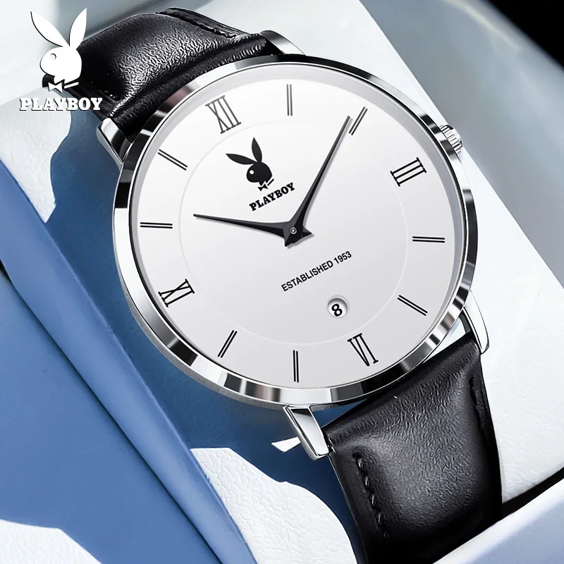 playboy-2601-business-luxury-thin-men's-quartz-watch-leather-strap-dress-waterproof-date-wristwatch-for-men