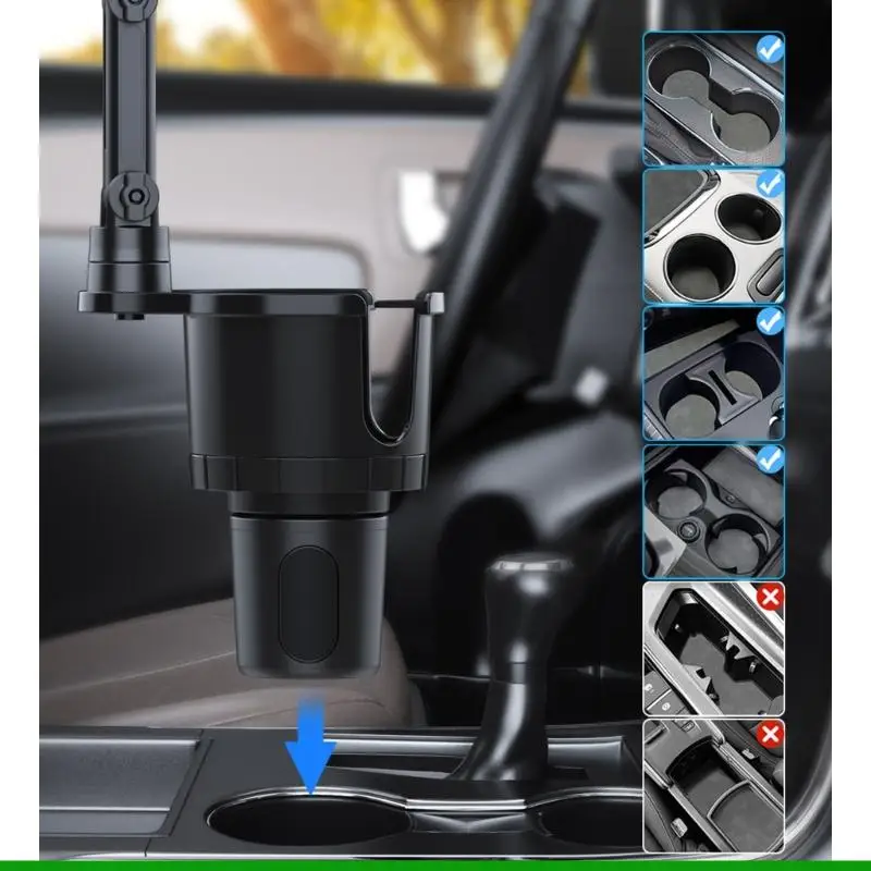 U55C Flexible Car Cup Holder Mount For 4.7-12.9inch Tablets Phones And Devices Offering Complete Turn