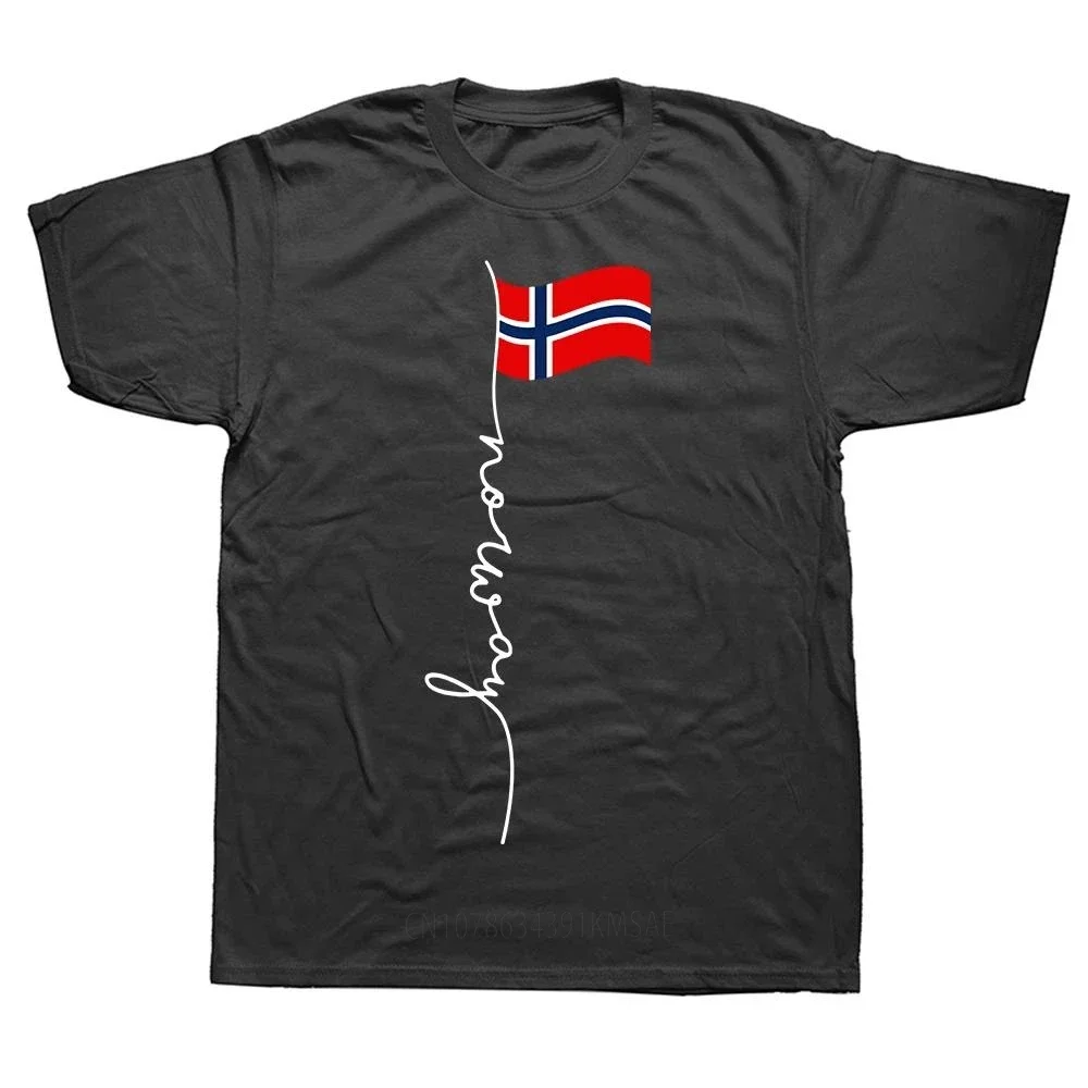 Funny Norway Signature Flag Pole Norwegian T Shirts Graphic Cotton Streetwear Short Sleeve Birthday Gifts Summer Style T-shirt