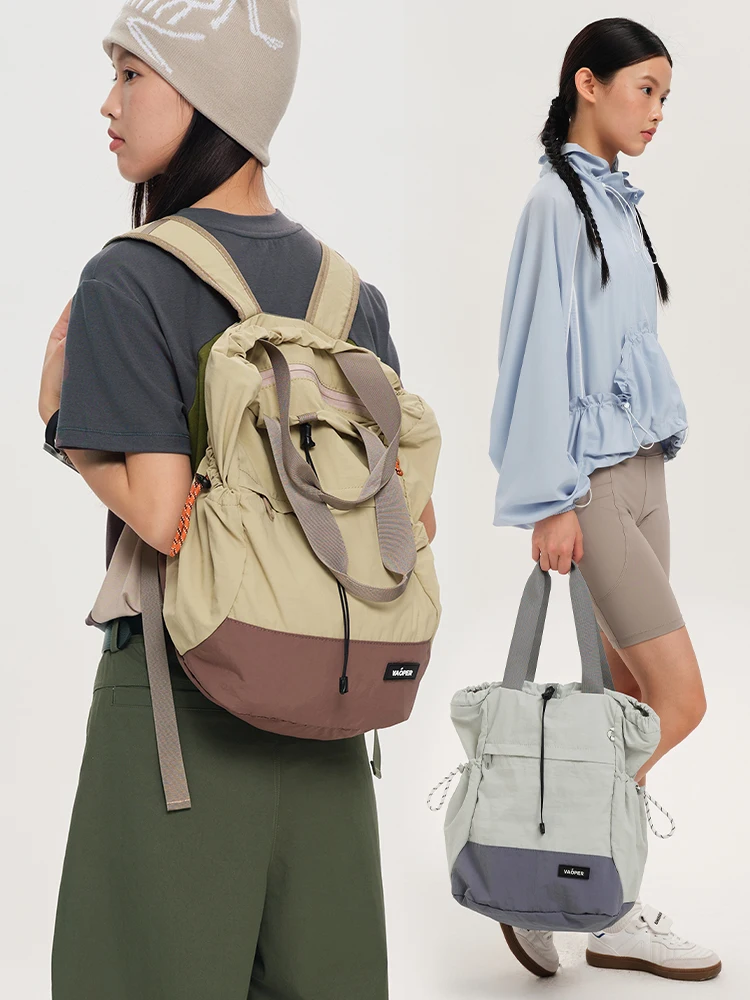 Vaoper Unisex Large Capacity Shoulder Bag Handheld Tote Bag Outdoor Functional Style Soft Handle Casual Pure Color Design