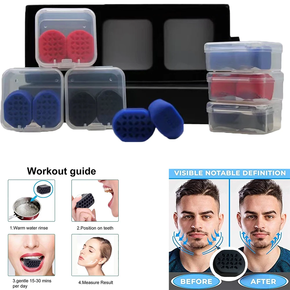 1/2pcs Silicone Jaw Line Exerciser Ball Detachable Jaw Line Trainer Face Facial Muscle Trainer JawLine Chew Ball Training