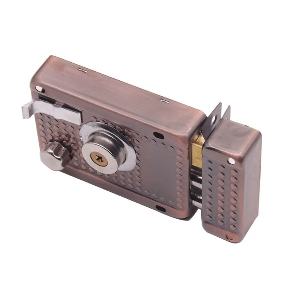 

Stainless Steel Exterior Door Lock Copper Hook Dead Bolt Mortise Keyed Lock Multiple Insurance High Strength Steel