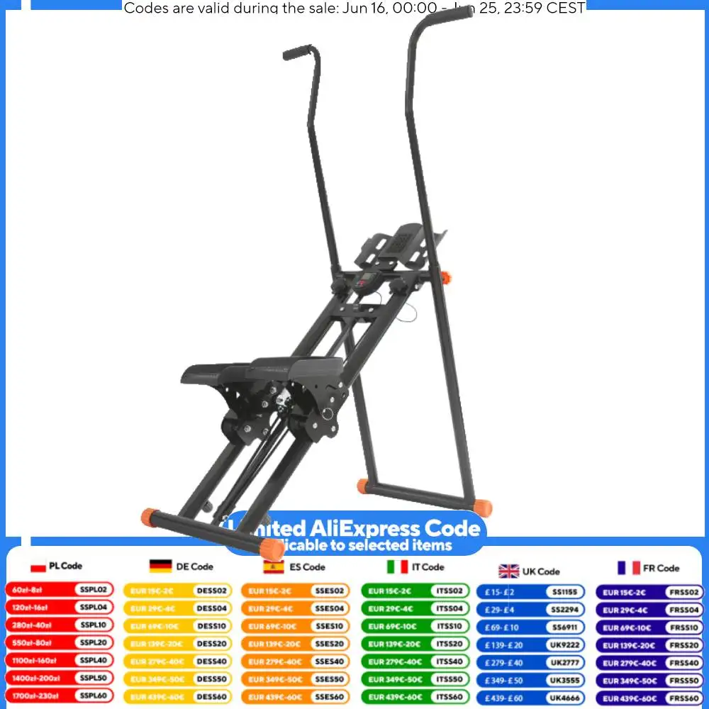 

264.55lbs Steel Stair Stepper 3-Angle Adjustable Pedal 3-Gear Handle Height Foldable Home Gym Machine with LCD Display