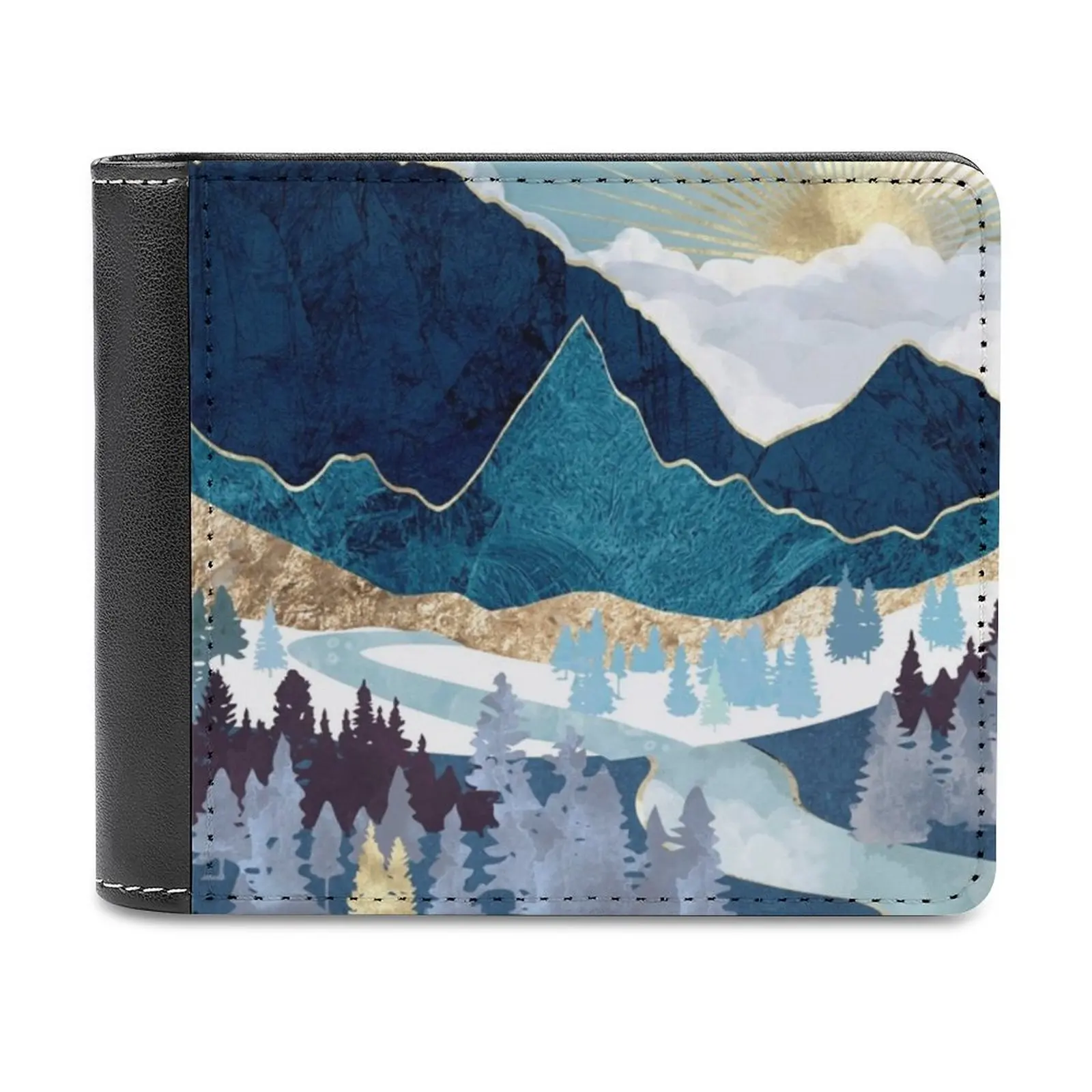 

Tree Of Life With Triquetra Malachite And Gold Men's Wallet Leisure Travel Lightweight Portable Wallets Short Style Male Purse
