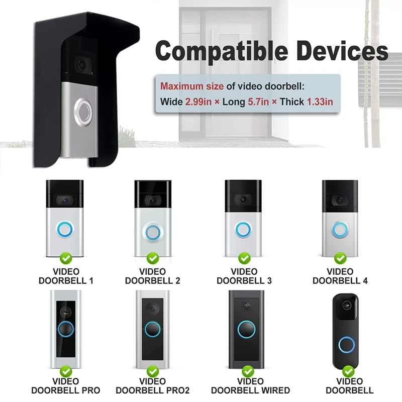 Türklingel Regenschutz wie gezeigt nicht bohrende Montage halterung für Video Türklingel abdeckung Halterung