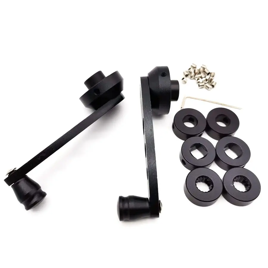 2x kit avvolgitore per finestra con maniglia manuale per porta in alluminio billet per auto (nero)