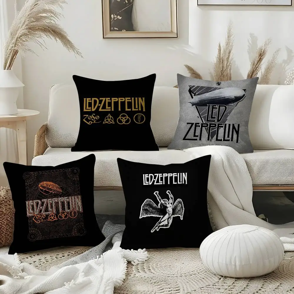 L-Led Z-ZeppelinS Pillow Case Sofa Short Plush Double-sided HD Printing Room Home Office Gift Cushion Cover