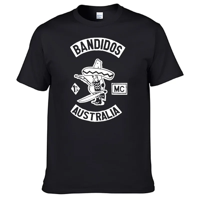 

Motorcycle Club Bandidos Mc Australia T shirt 100% Cotton Men Shirt N01