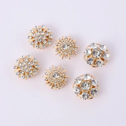 New Rhinestone Cufflinks for Women Shirt Button Crystal Cuff Links Fashion Luxulry Jewelry DIY Decoration Clothes Accessories