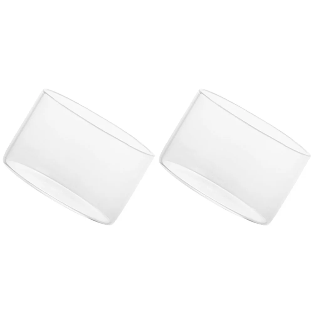 

2 Pcs Dessert Cups Round Desert Catering Glass Dishes Oatmeal Bowl Bowls Clear Fruit