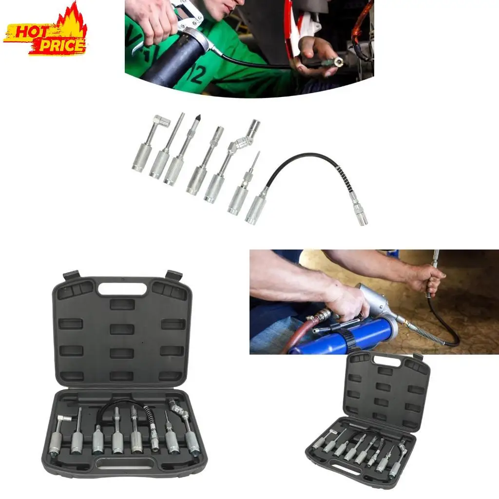 

Grease Guns Adapter Nozzle Couplers Fittings, 90 Degree Lubrication Tool Suitable for Hard to Reach Fittings Repair Shop
