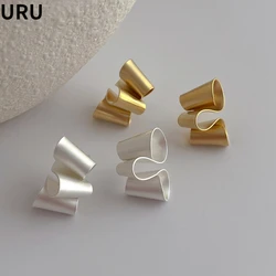 Fashion Jewelry Personality Geometric Irregular Matte Silver Plated Gold Color Stud Earrings For Women Girl Party Gift